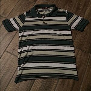 Cambridge Classics green and white striped polo shirt